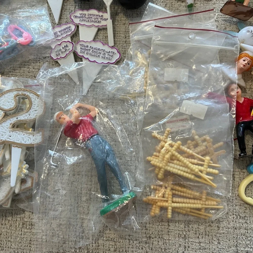 Vintage Lot Cake Toppers Decor Holiday Birthday Disney Garfield Sports Baby More